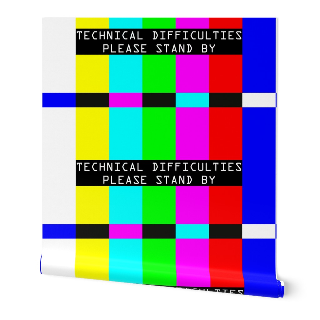 television tv test bars broadcasting smpte pal video signals colorful rainbow stripes bars multi colors retro pop art transmission transmit analogue patterns technical difficulties please stand by