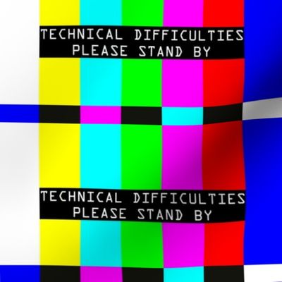 television tv test bars broadcasting smpte pal video signals colorful rainbow stripes bars multi colors retro pop art transmission transmit analogue patterns technical difficulties please stand by