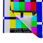 television tv test bars broadcasting smpte pal video signals colorful rainbow stripes bars multi colors retro pop art transmission transmit analogue patterns technical difficulties please stand by