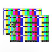 television tv test bars broadcasting smpte pal video signals colorful rainbow stripes bars multi colors retro pop art transmission transmit analogue patterns technical difficulties please stand by