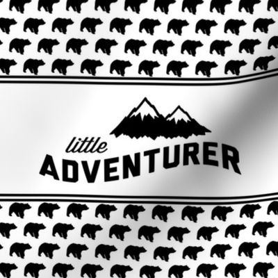 8" quilt block - Little Adventurer (bear)