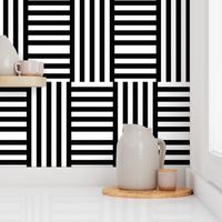 Geometric stripe play 2 after Hoffman, black + white by Su_G_©SuSchaefer