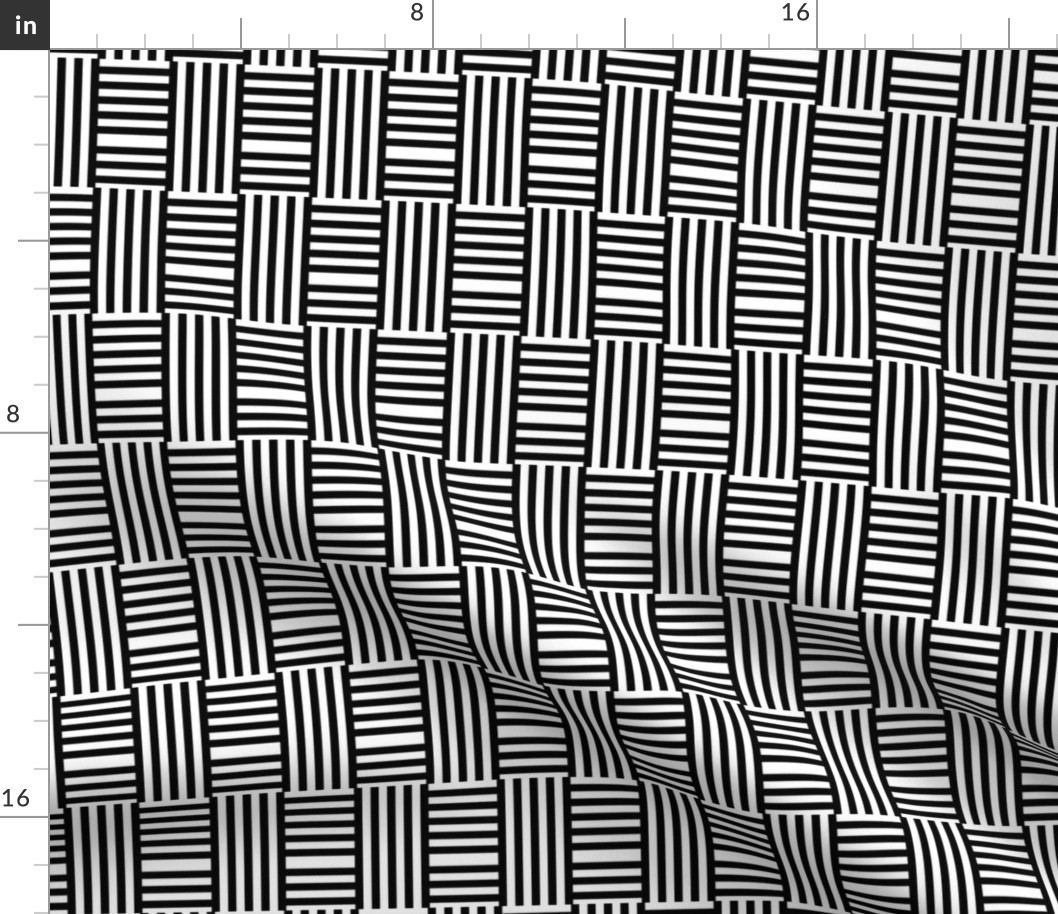 Geometric stripe play 2 after Hoffman, black + white by Su_G_©SuSchaefer