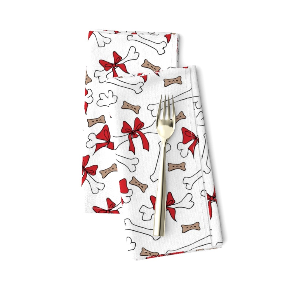Dog Bones with Bows -  White, Red 