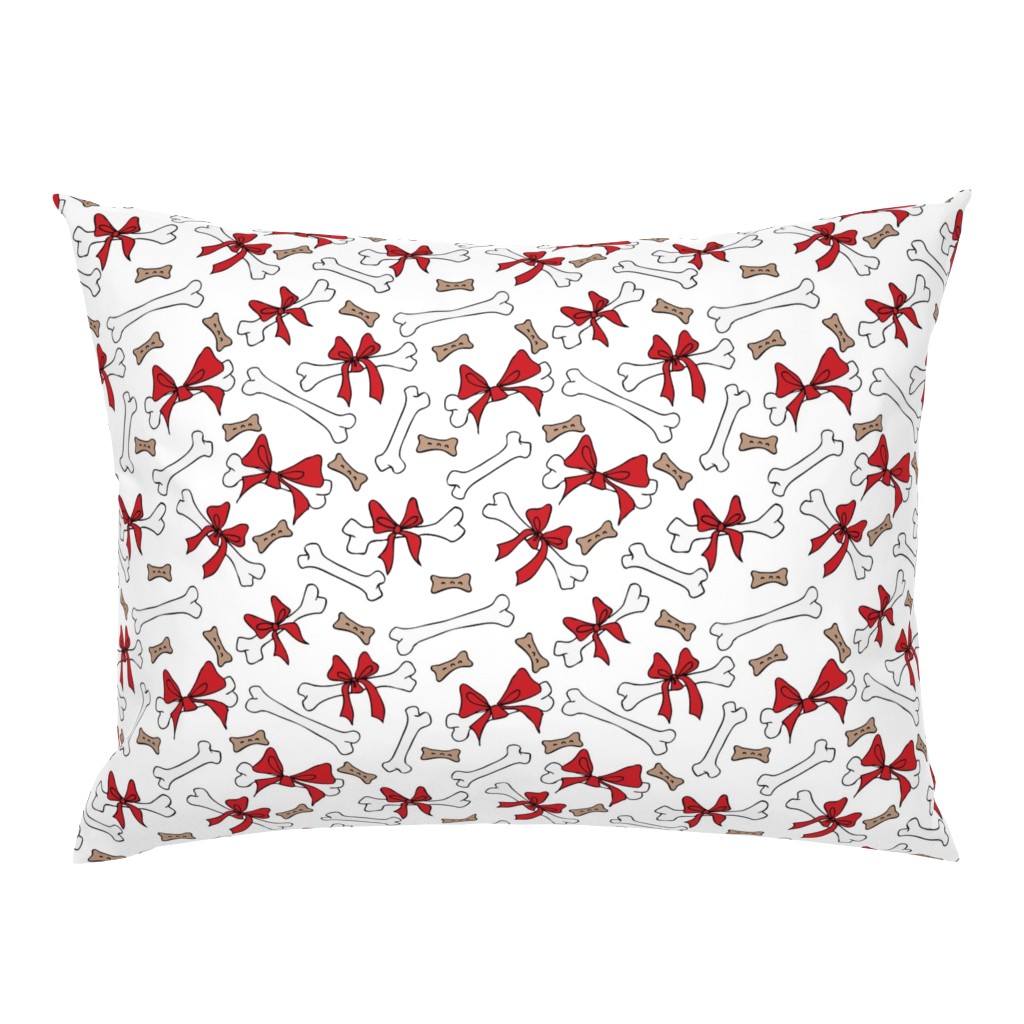 Dog Bones with Bows -  White, Red 