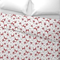 Dog Bones with Bows -  White, Red 