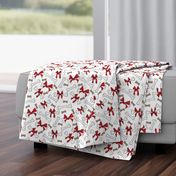 Dog Bones with Bows -  White, Red 