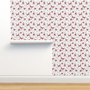 Dog Bones with Bows -  White, Red 