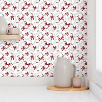 Dog Bones with Bows -  White, Red 