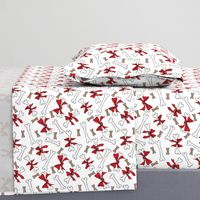 Dog Bones with Bows -  White, Red 