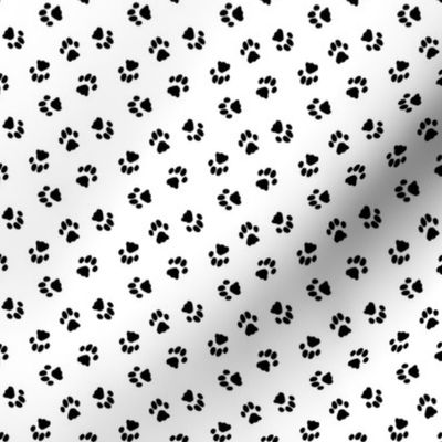 Tiny kitty cat paw prints - white