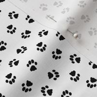 Tiny kitty cat paw prints - white