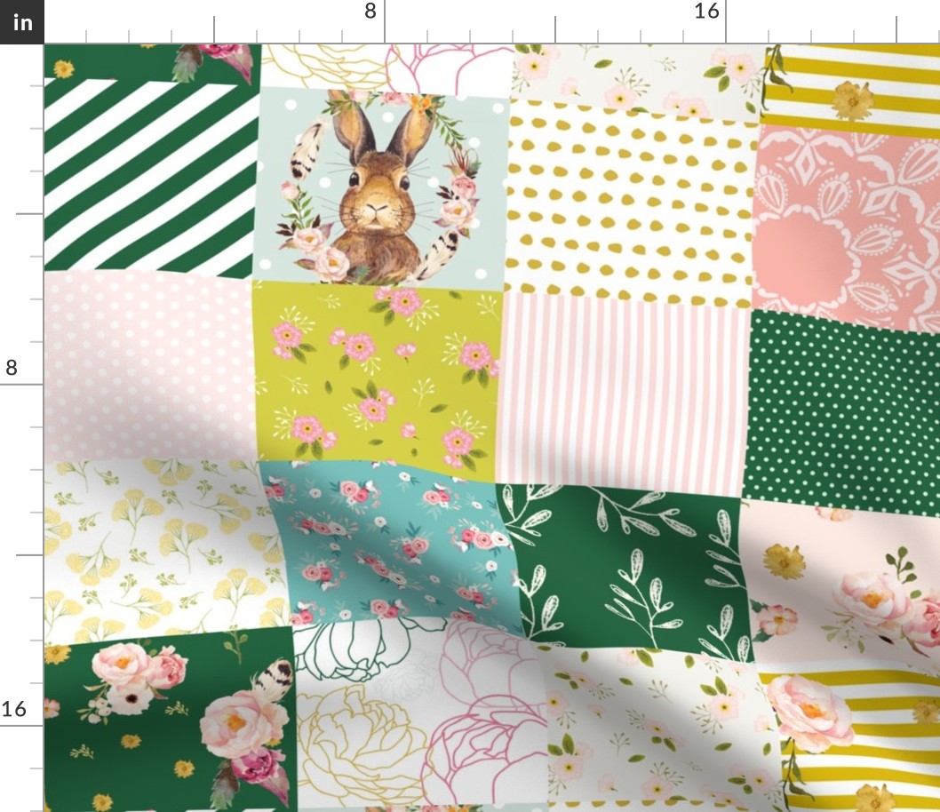 Some Bunny Loves Me  - Whole Cloth / Cheater Quilt 