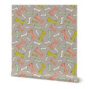 Bone Yard - Pet Dog Bones Taupe Multi Small