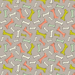 Bone Yard - Pet Dog Bones Taupe Multi Small