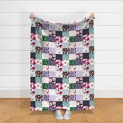 Purple Florals  - Whole Cloth / Cheater Quilt 