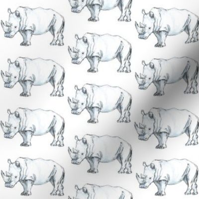 Watercolor Rhinos (Smaller Print)