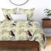 Harlequin Black and Brindle Great Danes in Wildflowers for Pillow