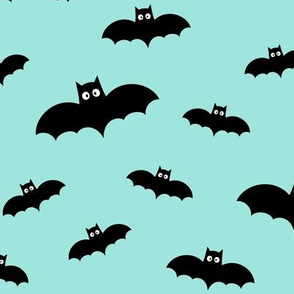 bats pastel teal » halloween