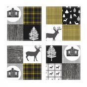 Cozy Cabin Wholecloth Quilt Top || Yellow Plaid
