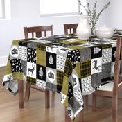 Cozy Cabin Wholecloth Quilt Top || Yellow Plaid