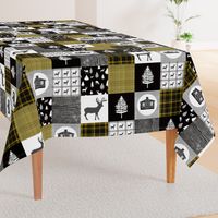 Cozy Cabin Wholecloth Quilt Top || Yellow Plaid