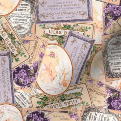 Vintage Labels in Purple + Peach