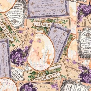 Vintage Labels in Purple + Peach