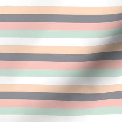 multi stripes || pink, peach, grey, mint