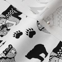 6-Geo_Bear_Family_Indian_Tribal Tee_Pee_Arrow_Paw_print_Black-FINAL