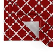 Crimson and grey team color  Red trellis