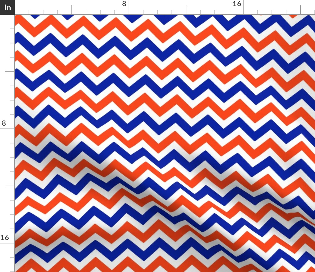 Royal blue and orange team color chevron