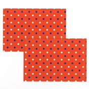 Royal blue and orange team color polka dot Orange 