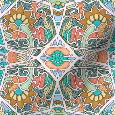 Southwestern Art Nouveau Hexagon Dance