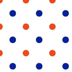 Royal blue and orange team color polka dot