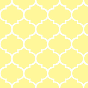 Fancy Lattice White on Yellow - CUSTOM