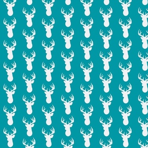 Deer Silhouette in Teal and White