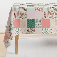 Floral Dreams Deer - Whole Cloth / Cheater Quilt