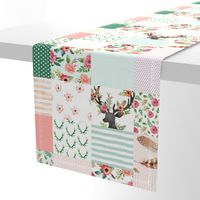 Floral Dreams Deer - Whole Cloth / Cheater Quilt