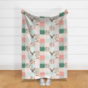 Floral Dreams Deer - Whole Cloth / Cheater Quilt