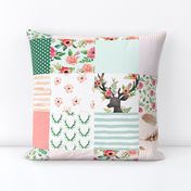 Floral Dreams Deer - Whole Cloth / Cheater Quilt