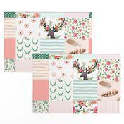 Floral Dreams Deer - Whole Cloth / Cheater Quilt