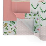 Floral Dreams Deer - Whole Cloth / Cheater Quilt