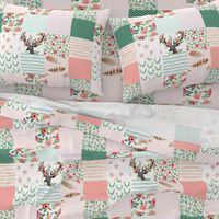 Floral Dreams Deer - Whole Cloth / Cheater Quilt