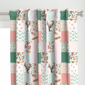 Floral Dreams Deer - Whole Cloth / Cheater Quilt