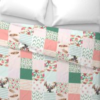 Floral Dreams Deer - Whole Cloth / Cheater Quilt