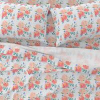 Floral Sweet Pastel - Shibori Blue Polka Dots and Blue Branches