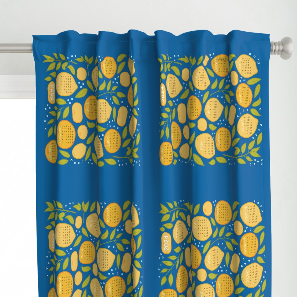 2024 Citrus Tea Towel Calendar - Blue