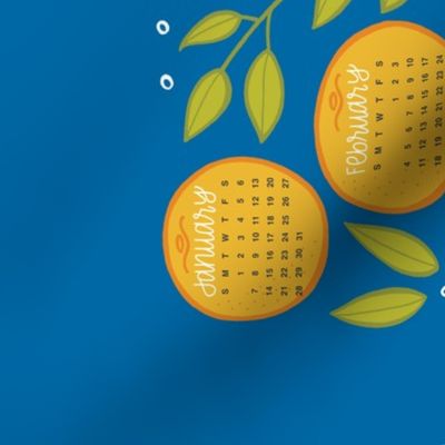 2024 Citrus Tea Towel Calendar - Blue