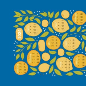 2024 Citrus Tea Towel Calendar - Blue